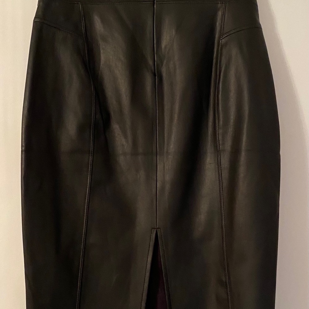 Faux leather pencil skirt